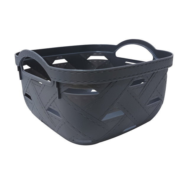 Καλάθι Αποθήκευσης Πλαστικό Με Χερούλια Τετράγωνο Ανθρακί 30x30x15,5cm