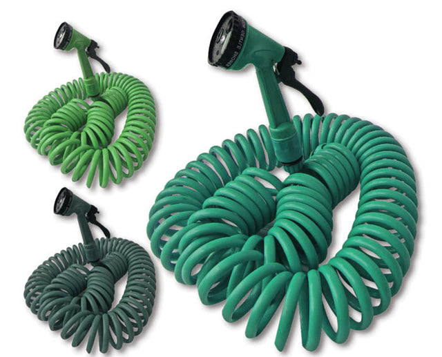 Λάστιχο Ποτίσματος Σπιράλ 20m Σετ Με Πιστόλι Νερού χρώμα Πράσινο TnS 32-950-0707