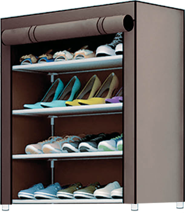 Παπουτσοθήκη Υφασμάτινη με 6 Ράφια Μεταλλικά 58x30x87cm Γκρί TnS 32-950-1469