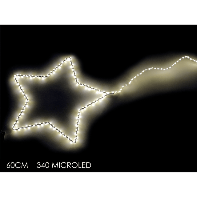 340Led Χριστουγεννιάτικο Φωτιζόμενο Κρεμαστό Σχήμα Αστέρι 60cm Θερμό Λευκό Φώς Vesti Casa