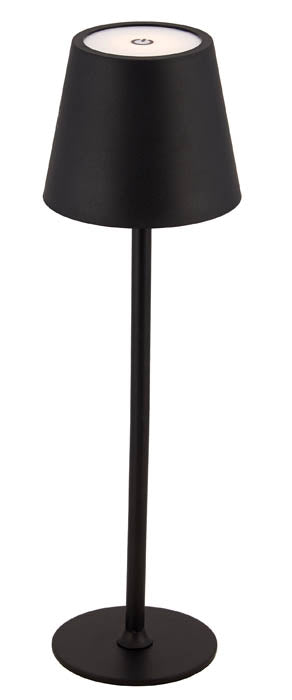 Φωτιστικό Λαμπατέρ Μεταλλικό Μαύρο Επιτραπέζιο με Επαναφορτιζόμενη Μπαταρία 1200mAh 10.5Χ10.5Χ38cm TnS 35-950-1127