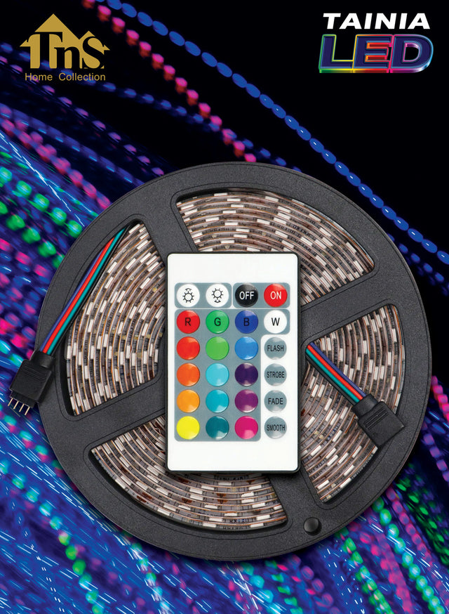 Ταινία LED RGB Φως 5m με Τηλεχειριστήριο TNS
