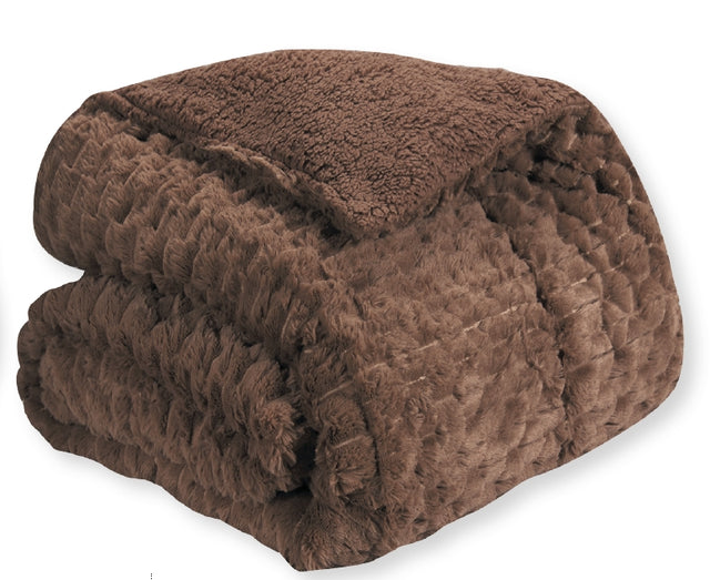 Πάπλωμα Γούνα Προβατάκι 200x220cm σε Καφέ Απόχρωση