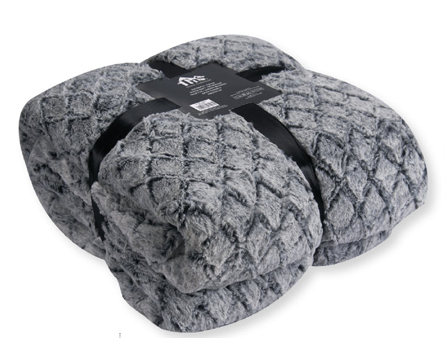 Κουβέρτα Γούνα Προβατάκι Διπλή 160x220cm Χρώμα Γκρί