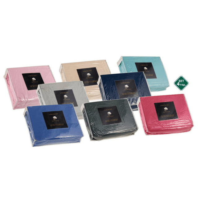 Σεντόνια Σετ Υπέρδιπλα 240x270εκ. 4τμχ Cotton/Σατεν TnS 39-958-0501