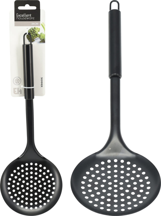 Κουτάλα Τρυπητή 34cm Μεταλλική Μαύρο Χρώμα