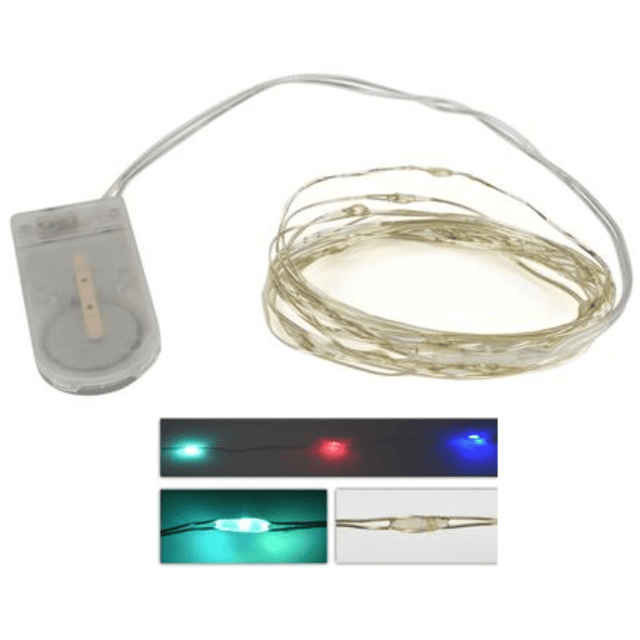 40Led Χριστουγεννιάτικα Λαμπάκια Μπαταρίας Πολύχρωμο Φώς Καλώδιο Σύρμα 4,17m με Πρόγραμμα Welkhome