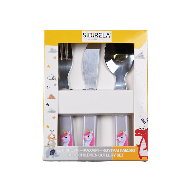 Παιδικό Σετ Πλαστικό Πιρούνι-Μαχαίρι-Κουτάλι E-4607 Sidirela