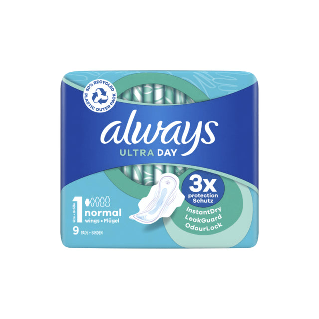 Always Ultra Plus Normal-Day Σερβιέτες με φτερά 9τμχ