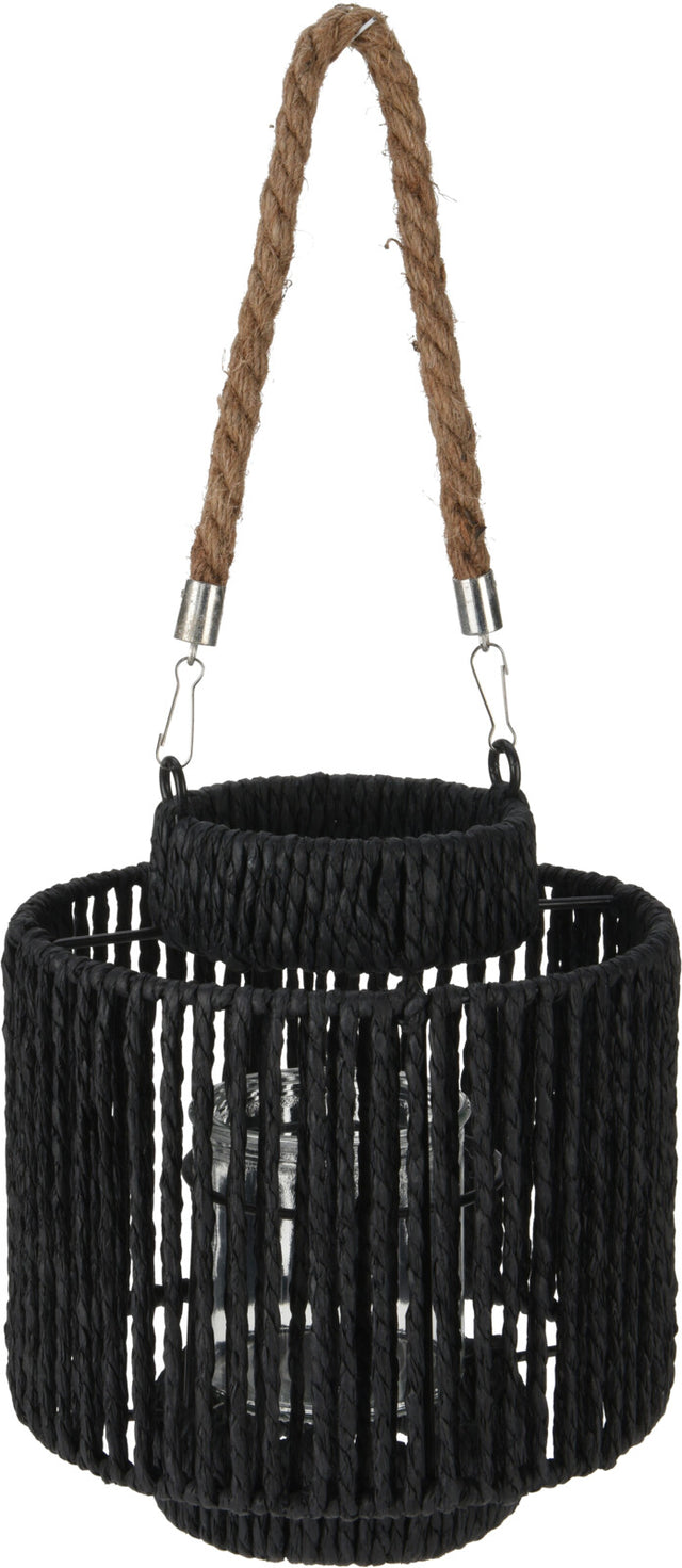 Φανάρι απο Σχοινί Μαύρο Χρώμα 18.5X21CM