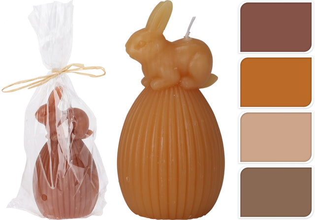 Πασχαλινό Κερί Σχήμα Αυγού με Κουνέλι 11cm σε 4 Χρώματα