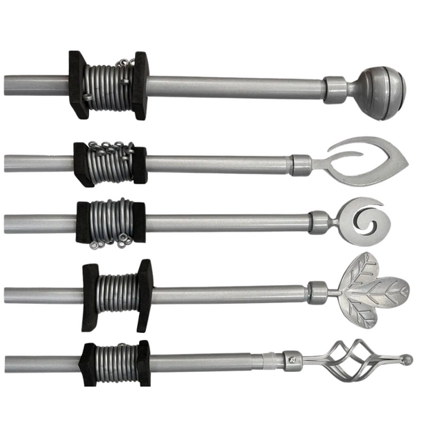 Κουρτινόξυλο Πτυσσόμενο Μεταλλικό μονό 120-210εκ. Λευκό - Χρυσό TnS 09-950-0447