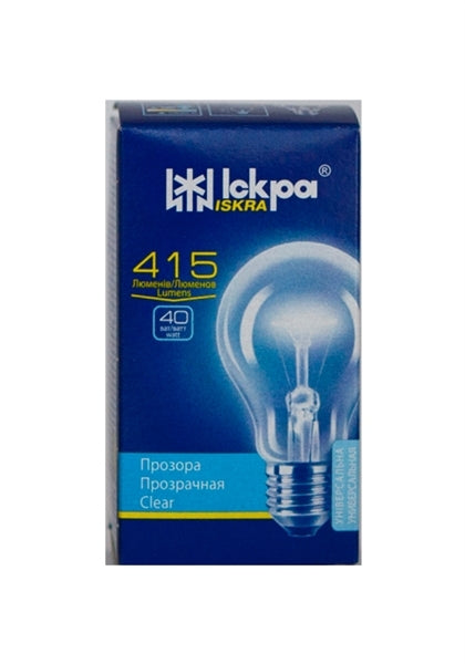 ISCRA ΛΑΜΠΕΣ Ε27 40 WATT ΔΙΑΦΑΝΕΣ Ειδικού Τύπου