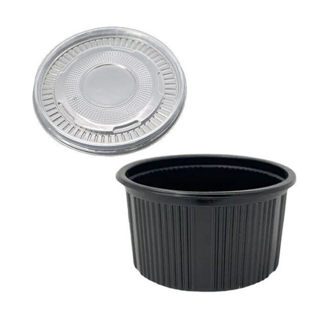 Μπωλ Σούπας Πλαστικό Μαύρο με Καπάκι 500ml 1τμχ.