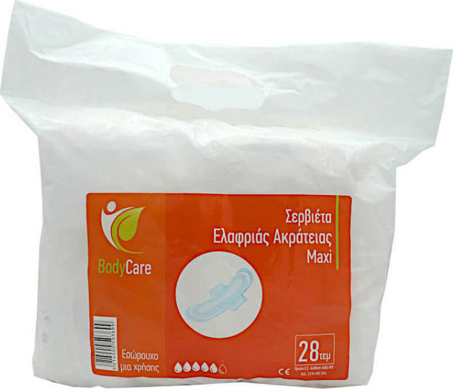 Σερβιέτα BodyCare Maxi Unisex Ελαφράς Ακράτειας 22τμχ. Αυξημένης Ροής 5 Σταγόνες