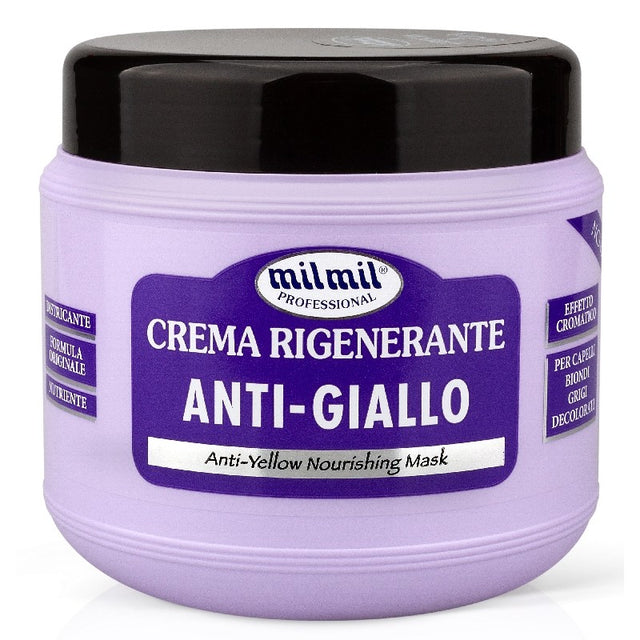 Milmil Μάσκα Μαλλιών 750ml Crema Rigenerante Anti-Giallo για την εξουδετέρωση κίτρινων τόνων