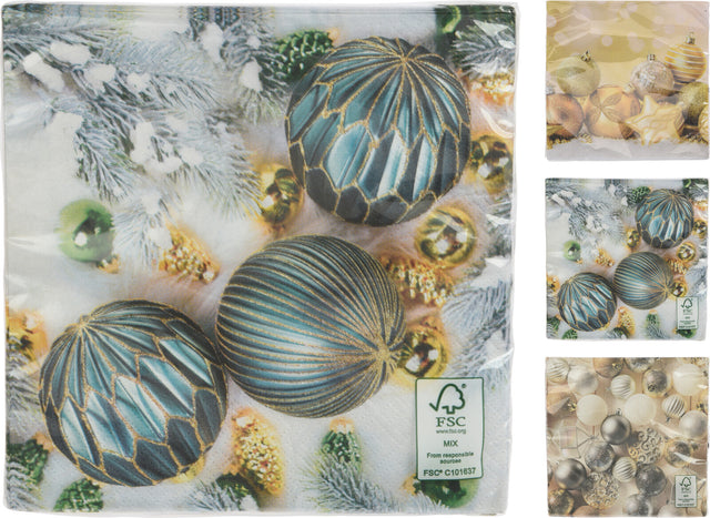 Χαρτοπετσέτα Χριστουγεννιάτικη Πολυτελείας Σετ 16/τεμ 33x33cm