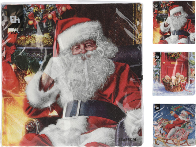 Χαρτοπετσέτα Χριστουγεννιάτικη Πολυτελείας Σετ 16/τεμ 33x33cm