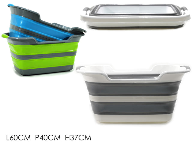 Λεκάνη Πτυσσόμενη με Χερούλια 27lt 60x40xh27cm