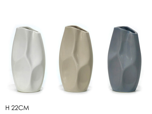Βάζο Κεραμικό h22cm σε 3 Χρώματα
