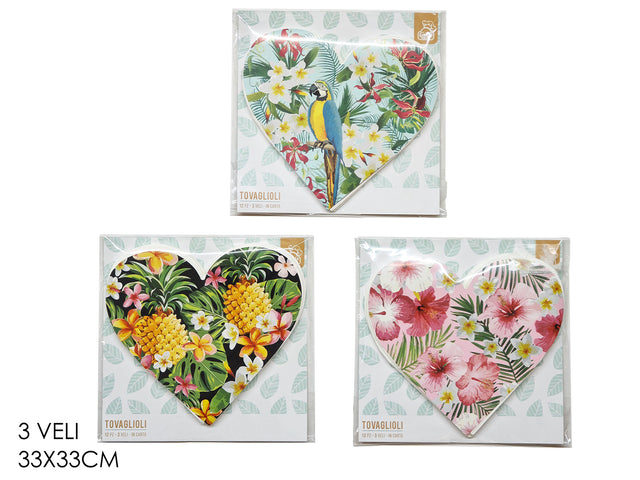 Χαρτοπετσέτες 12/τεμ σε Σχήμα Καρδιάς 33cm