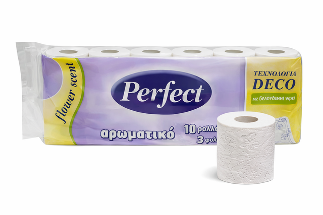3Άλφα. Perfect Deco 10x90gr 3Φύλλο Χαρτί Υγείας Αρωματικό