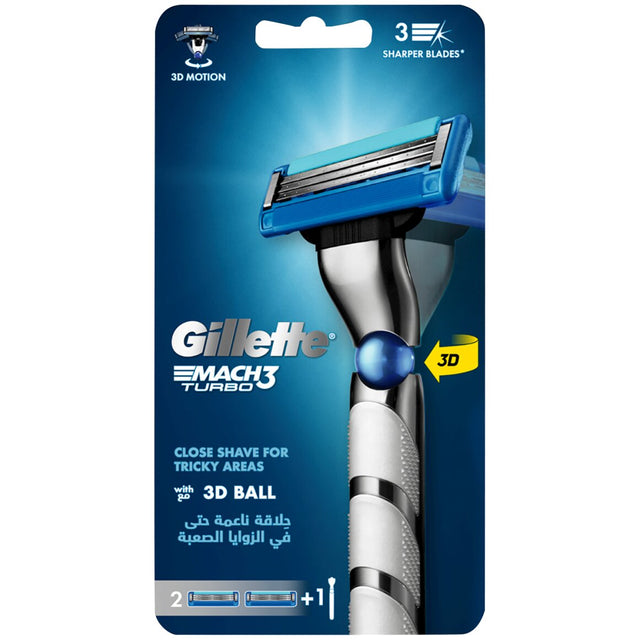 Gillette Mach 3 Turbo Ξυριστική Μηχανή & 2 Ανταλλακτικά