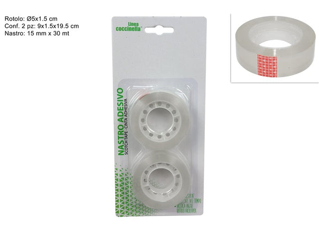 Σελοτέιπ Κολλητική ταινία Σετ 2τμχ 20mm X 33mt Γαλακτερό Art.SF1094 Welkhome