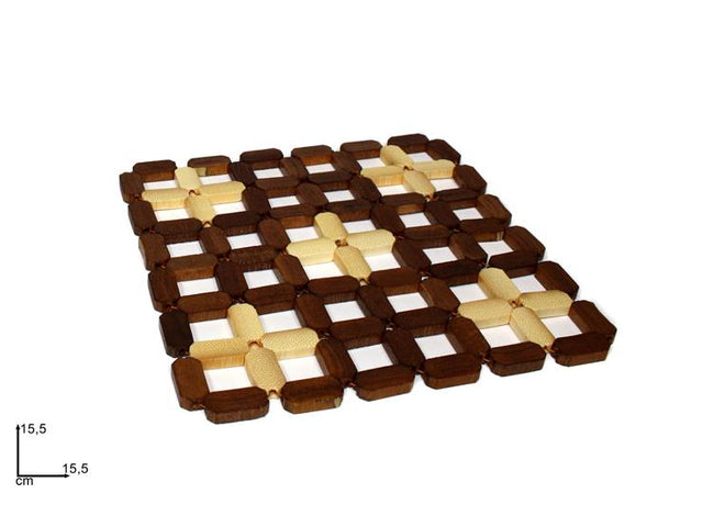 Βάση Κατσαρόλας Σουπλά Ξύλινη Μπαμπού Τετράγωνο 15,5x15,5cm