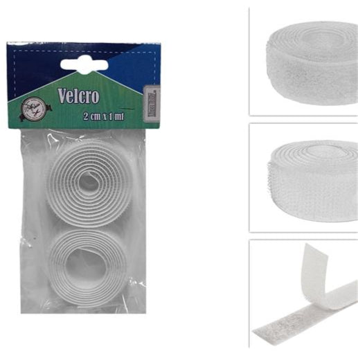 Velcro Ταινία - (Χριτς Χρατς) Λευκό 1mt Χ 20mm