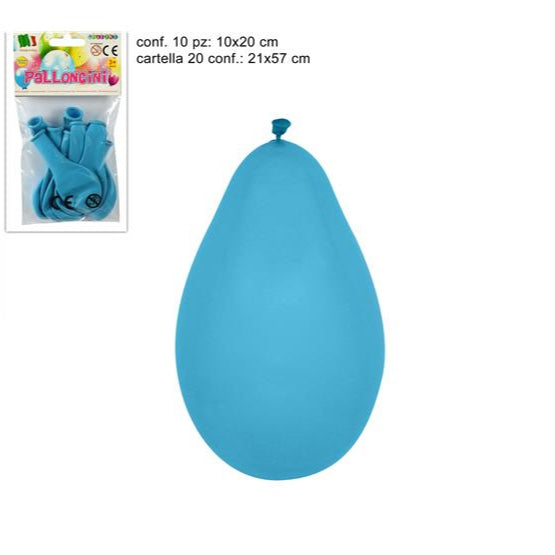 Μπαλόνια Γαλάζιο Σετ 10τμχ. 9.5x Φ19cm