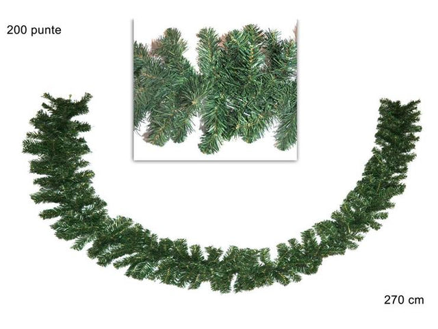 Γιρλάντα Χριστουγεννιάτικη Πράσινη 270cm