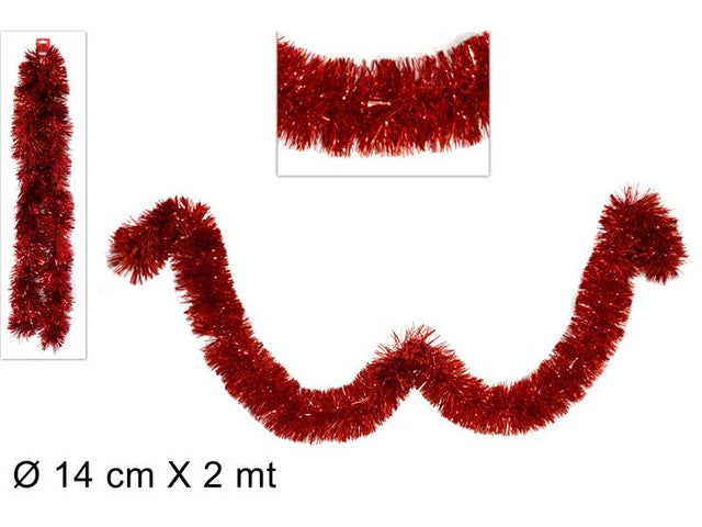 Γιρλάντα Χριστουγεννιάτικη Κόκκινη Μαλακή 14x200cm