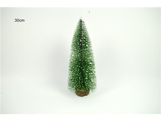 Δέντρο Επιτραπέζιο Διακοσμητικό Πλαστικό Πράσινο Χιονισμένο 30cm