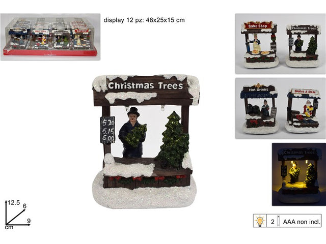 Χριστουγεννιάτικη Διακοσμητική Παράσταση Φωτιζόμενη με Μπαταρία 12.5cm