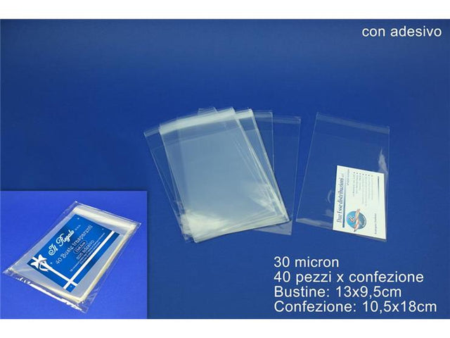 Σακουλάκια Διάφανα με Αυτοκόλλητο Σετ 40/τεμ 13x9.5cm