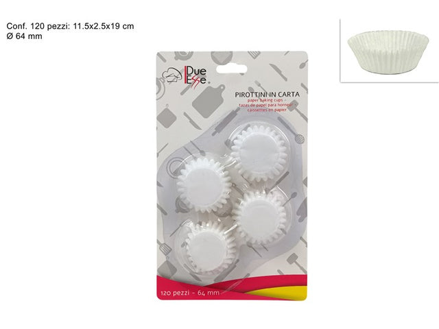 Φορμάκια Χάρτινα Λευκά 64mm-120/τεμ