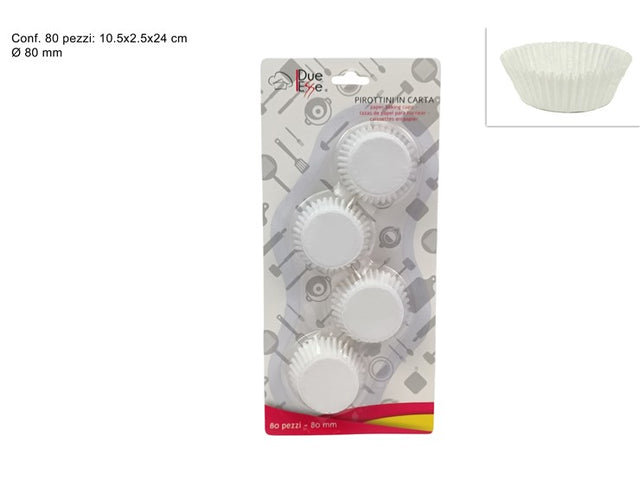 Φορμάκια Χάρτινα Λευκά 80mm-80/τεμ