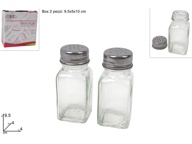 Αλατοπίπερο Γυάλινο Σετ 2/τεμ