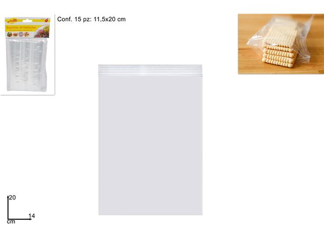 Σακούλες Τροφίμων Αεροστεγή Σετ 15Τεμ 14X20cm