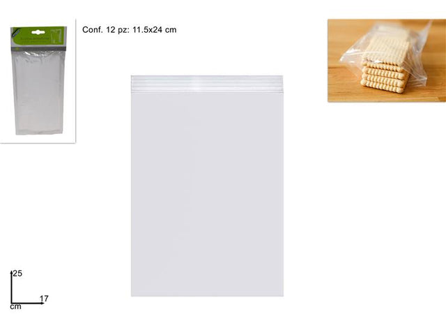 Σακούλες Τροφίμων Αεροστεγή Σετ 12Τεμ 17x25cm