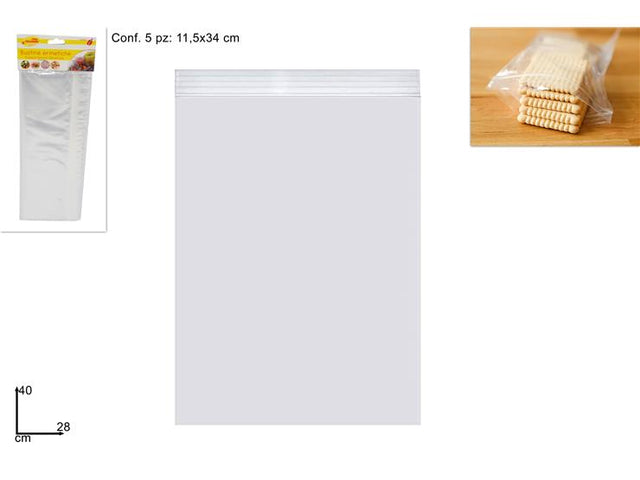 Σακούλες Τροφίμων Αεροστεγή Σετ 5Τεμ 28x40cm