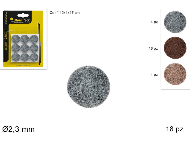 Τσοχάκια Στρόγγυλα με Αυτοκόλλητο και Διάμετρο 25mm Καφέ 18/τεμ