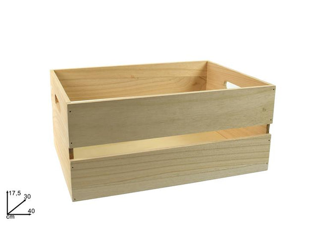 Καλάθι Ξύλινο σε Φυσικό Χρώμα 40x30x17.5cm