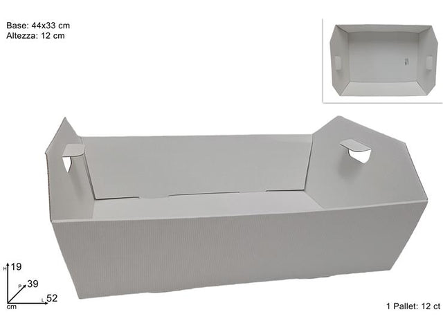 Καλάθι Χάρτινο 44x33x19cm Χρώμα Λευκό