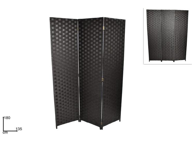 Παραβάν Τρίφυλλο Μαύρο 180x135cm