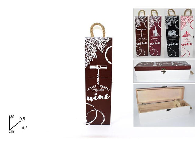 Ξύλινο Κουτί Για Μεταφορά Μπουκαλιού 35x9.5cm