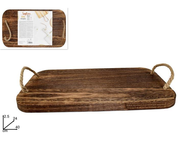 Βάση - Δίσκος Κοπής Ξύλινος με Σπάγγο στις Δυο Άκρες 40x24x2.5cm Welkhome