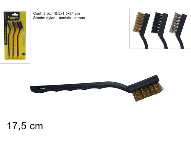 Συρματόβουρτσα με Χειρολαβή Σετ 3/τεμ 17.5cm