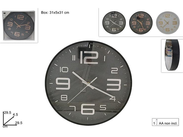 Ρολόι Τοίχου Πλαστικό 29cm